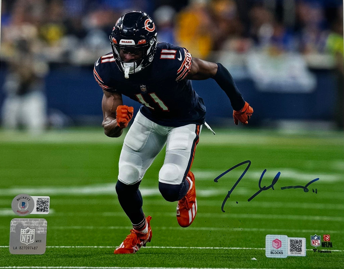 Darnell Mooney Chicago Bears Signed Autographed 8x10 Photo in White Jersey  w/COA