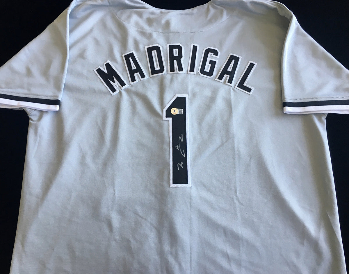 Nick Madrigal Signed Autographed White Throwback Baseball Jersey