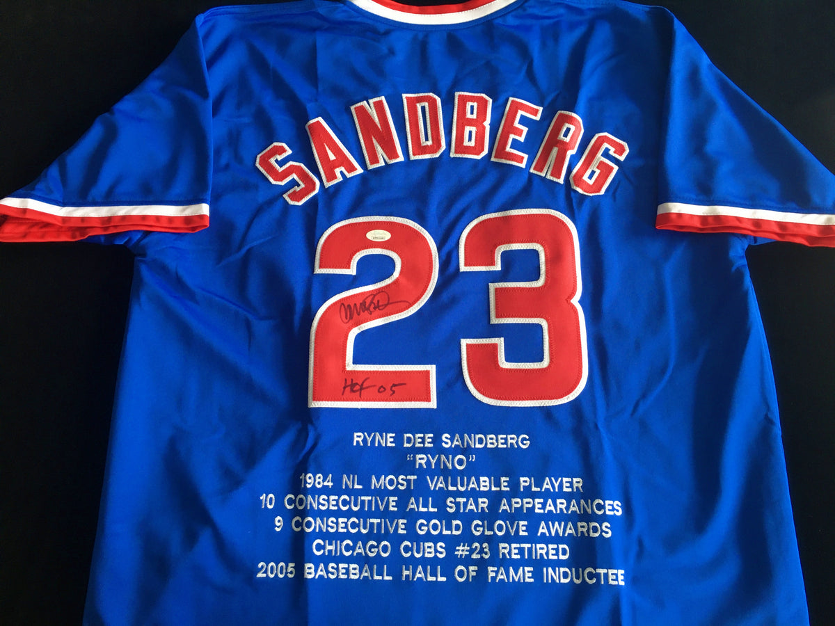 Ryne Sandberg Framed Signed Jersey JSA Autographed Chicago Cubs