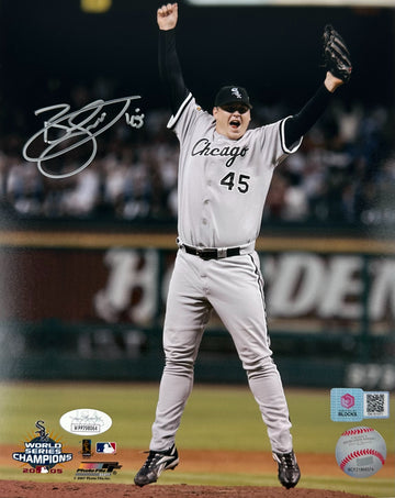 Bobby Jenks hugging A.J. Pierzynski Signed Autographed 2005 World Series  8x10 Photo - VBB