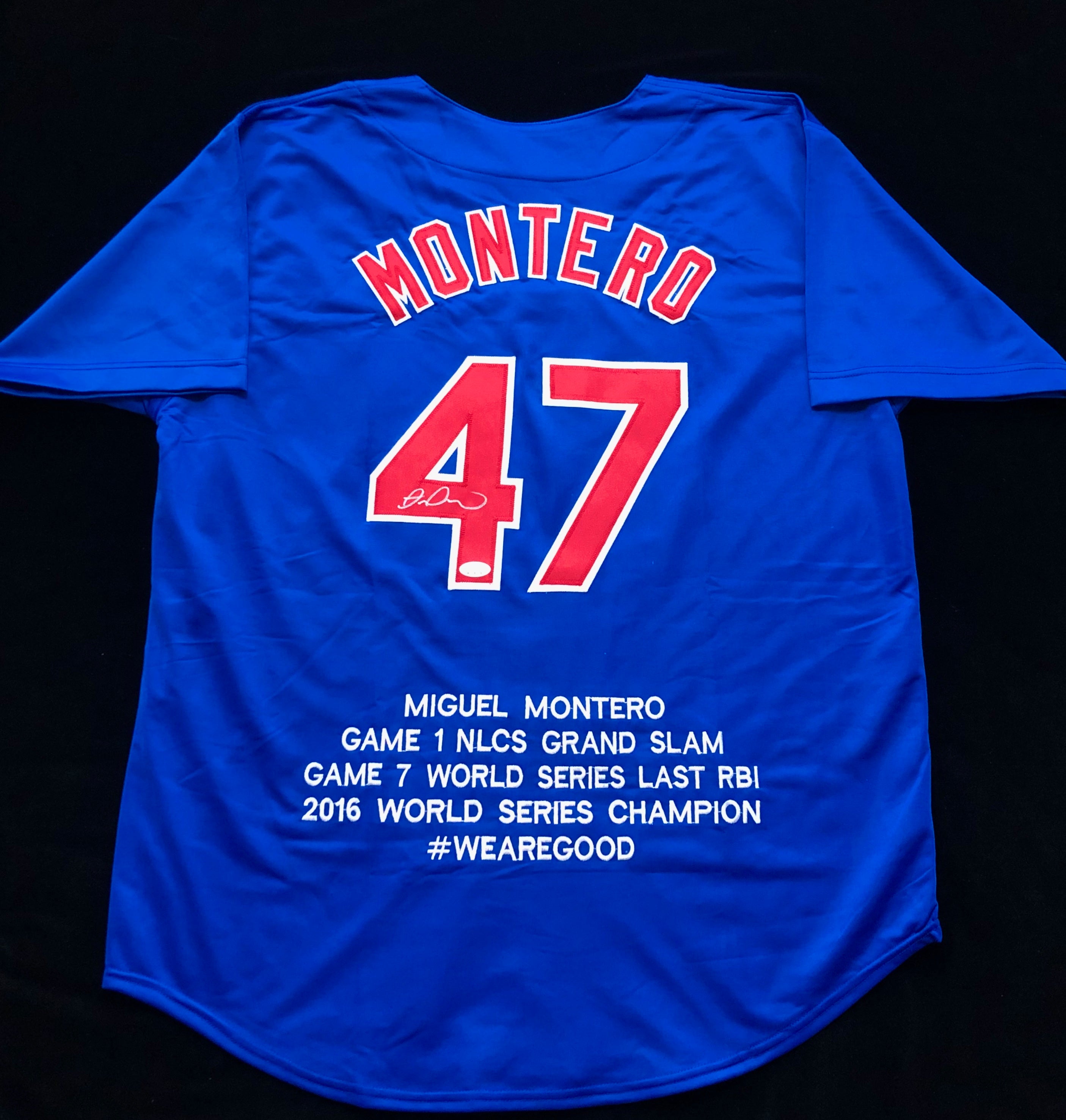 Miguel Montero Signed Blue Stat Baseball Jersey: BM Authentics