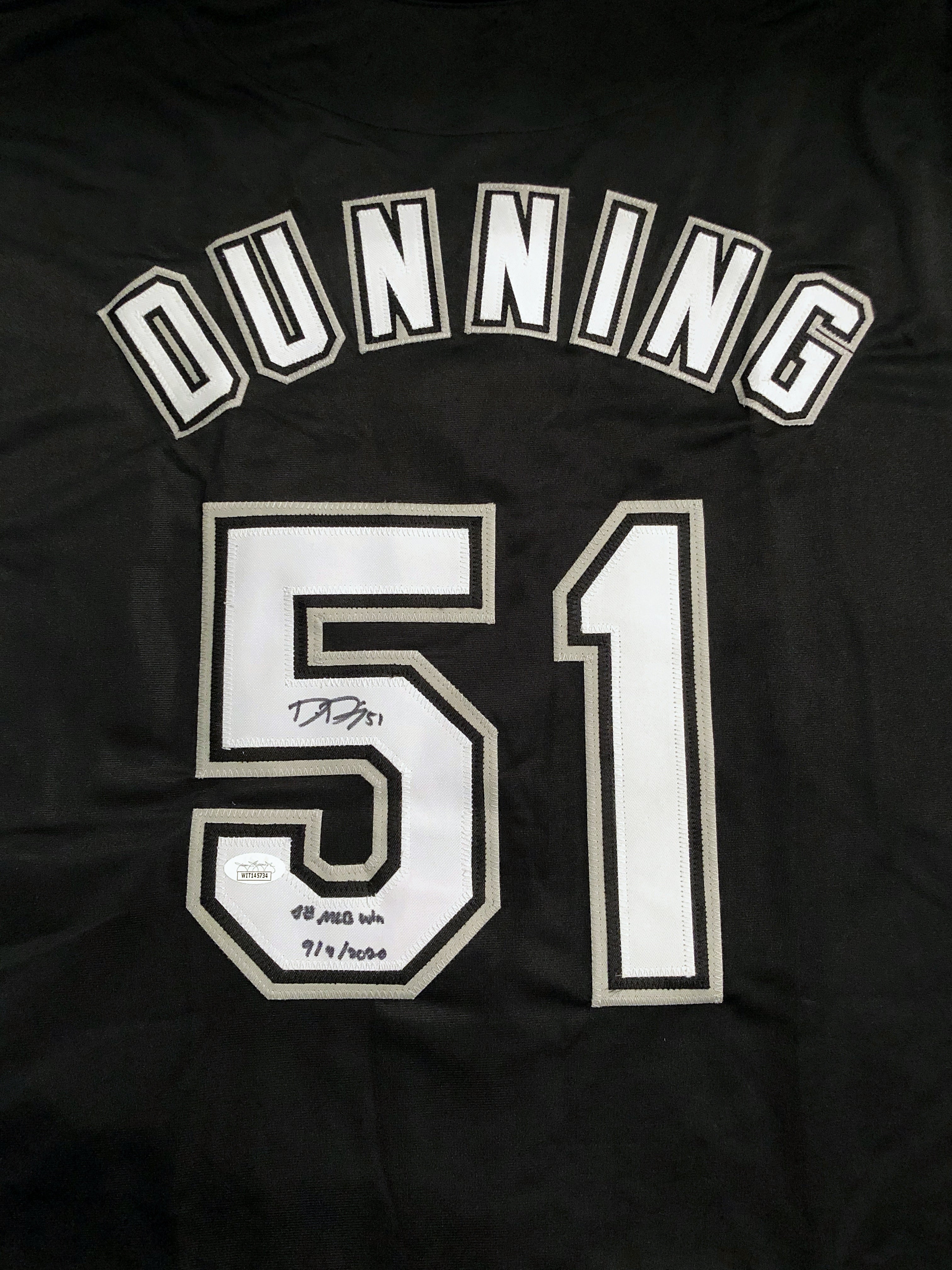Dane Dunning Autographed Black Rookie Baseball Jersey, 1st MLB Win  Inscription, JSA COA: BM Authentics – HUMBL Authentics