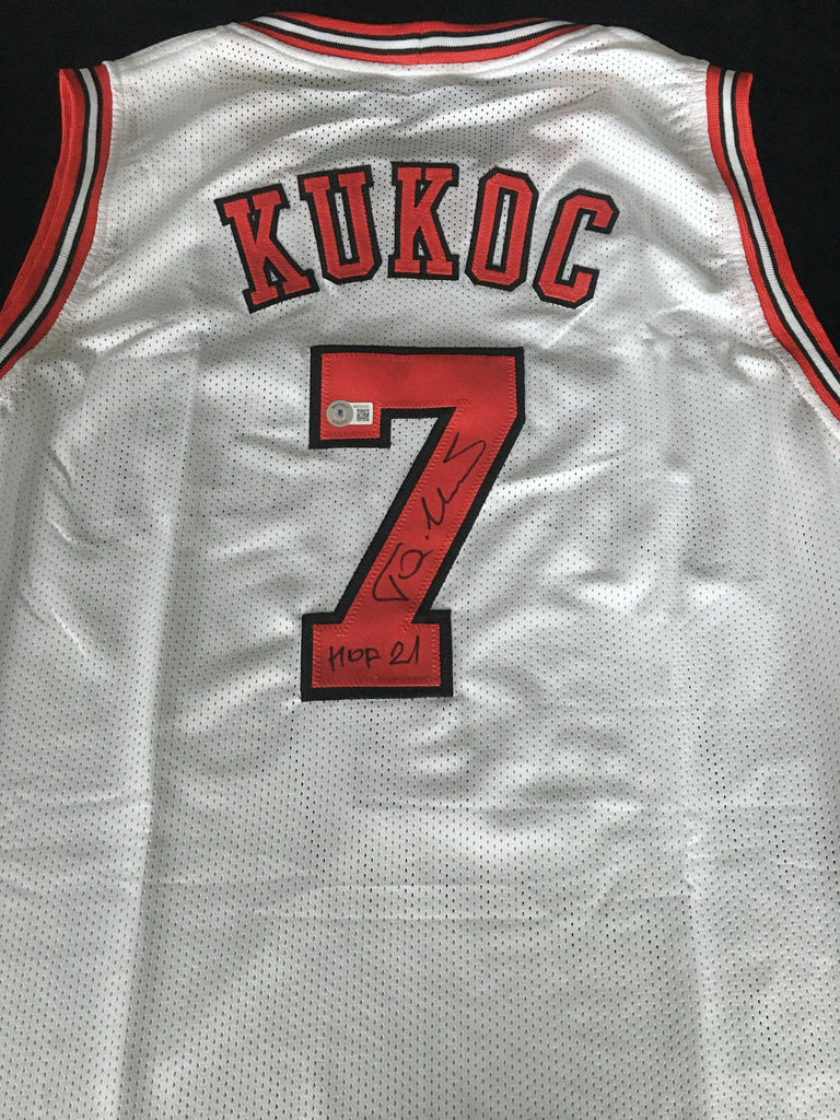 Toni Kukoc Signed Autographed Chicago Bulls Career Stat