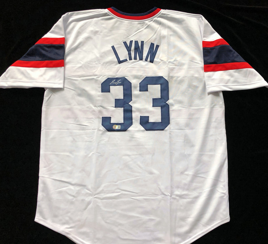 Lance Lynn Autographed White Throwback Baseball Jersey