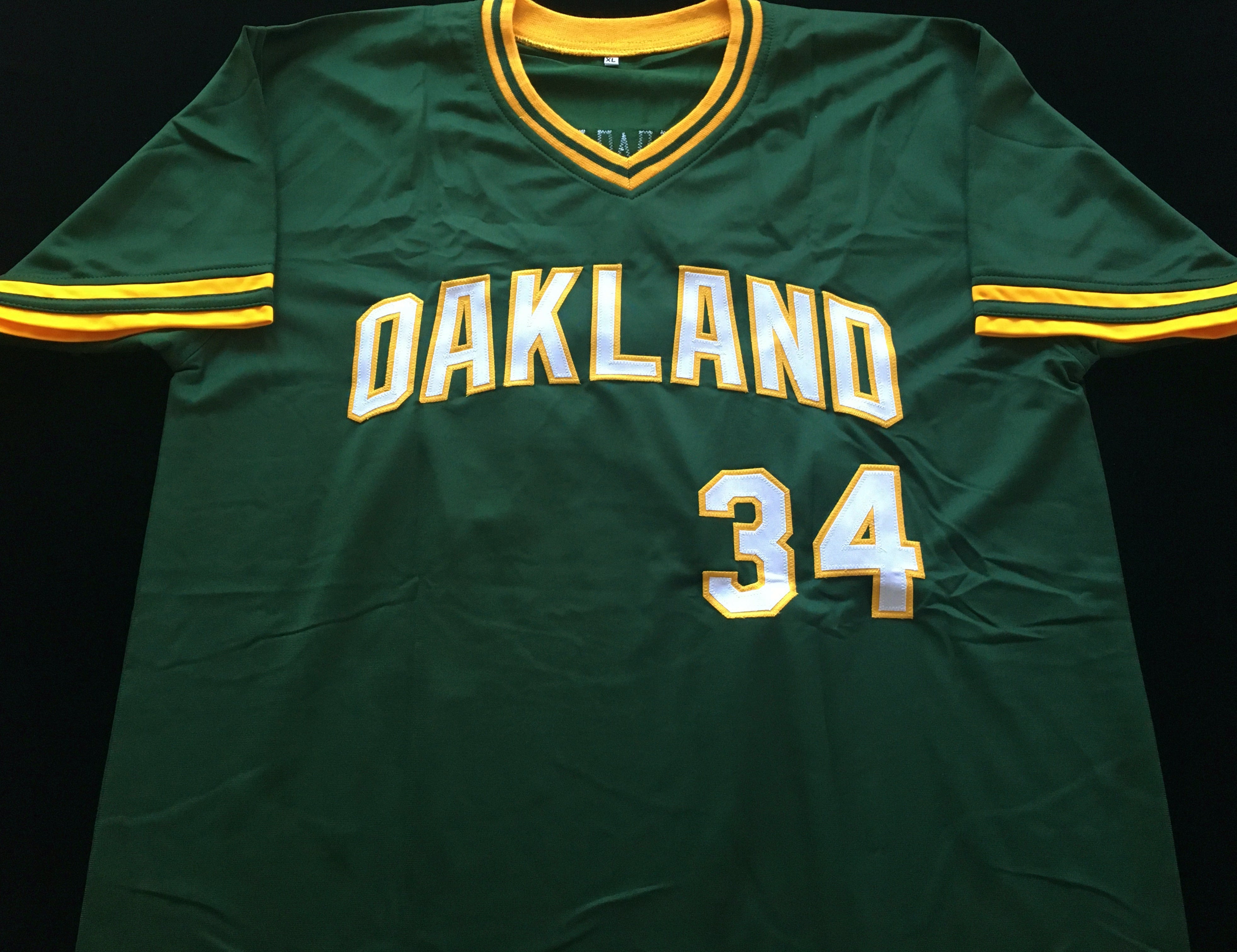 Dave Stewart Signed Oakland Green Baseball Jersey (JSA) — RSA