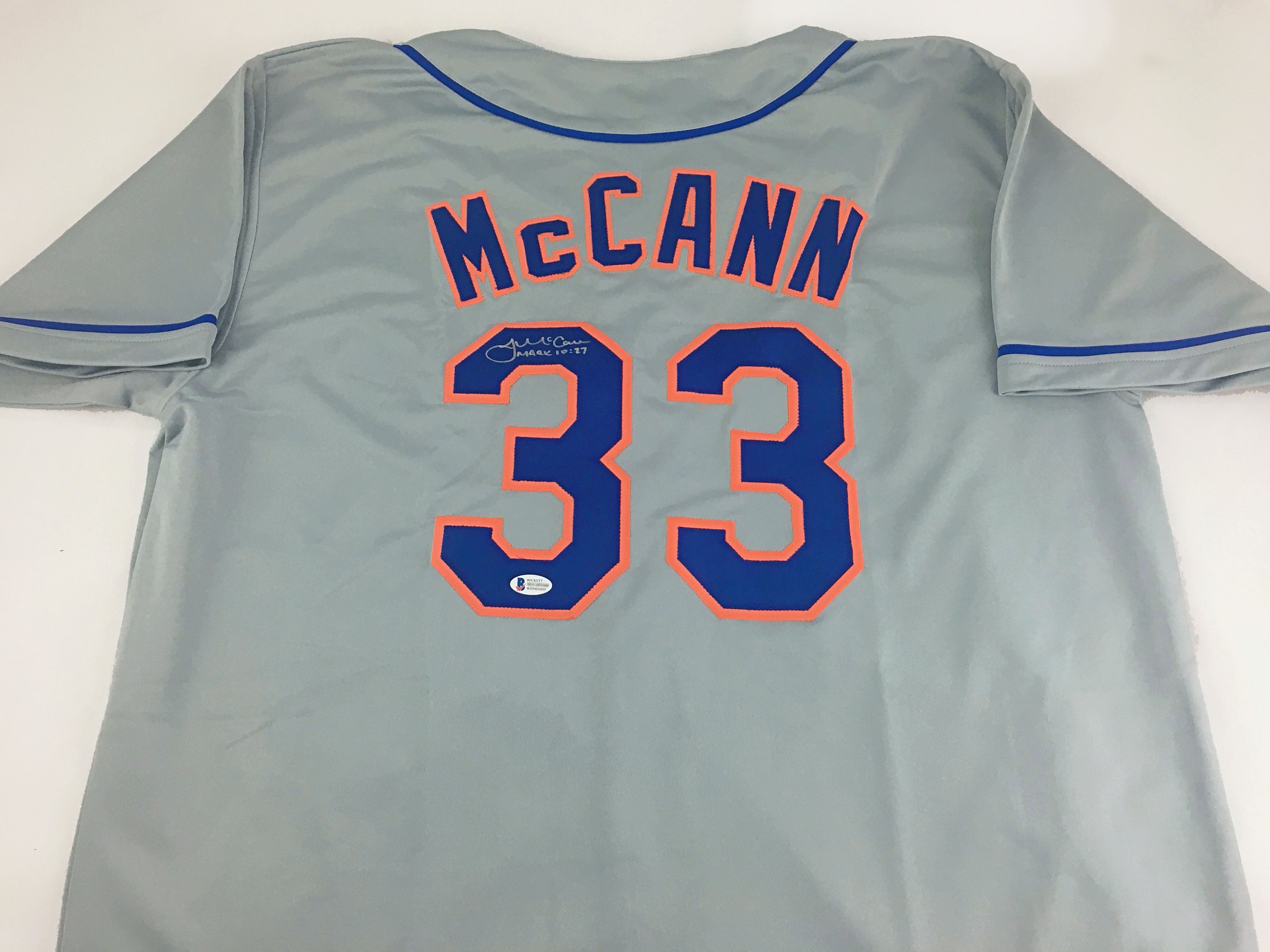 James McCann Signed Gray Baseball Jersey - Size XL: BM Authentics