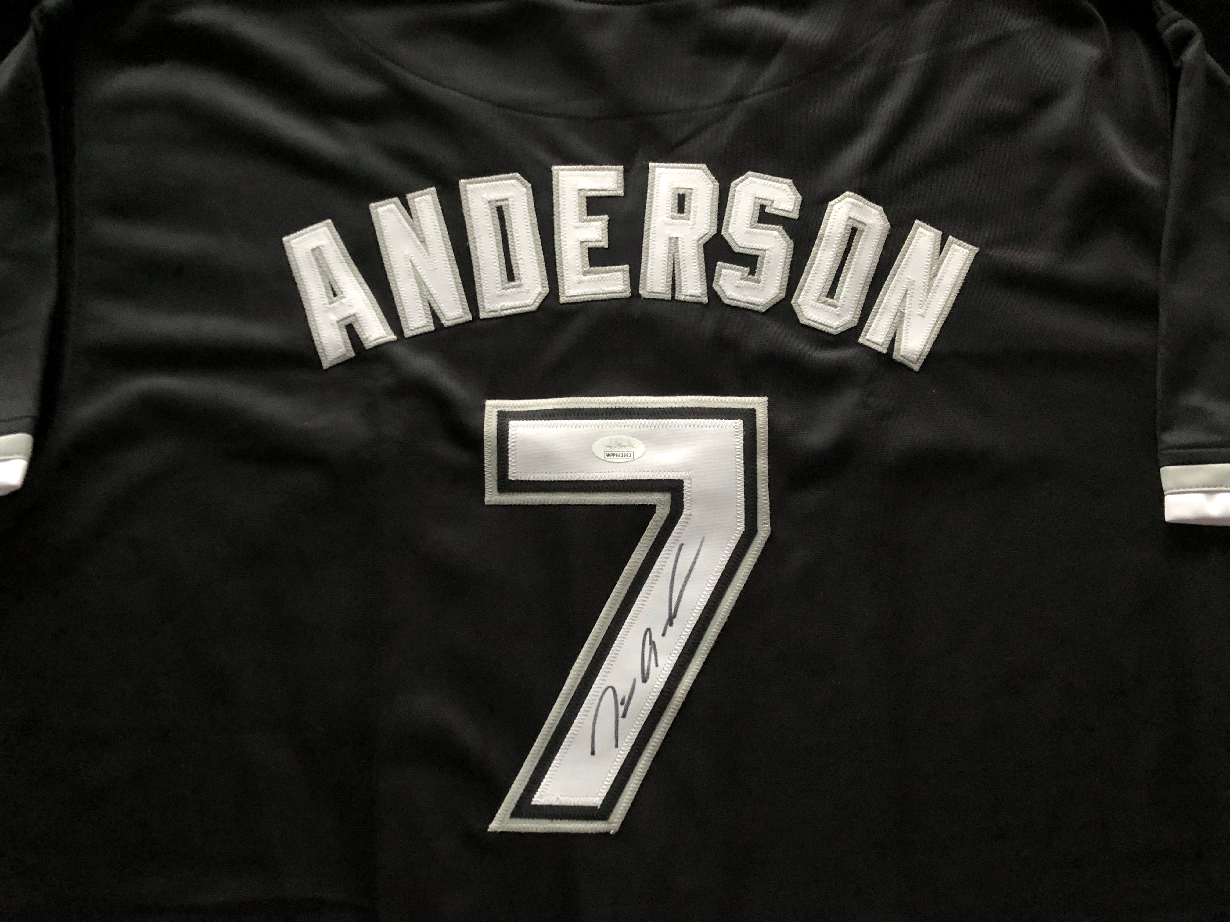 Tim Anderson Signed Autographed Black Baseball Jersey: BM