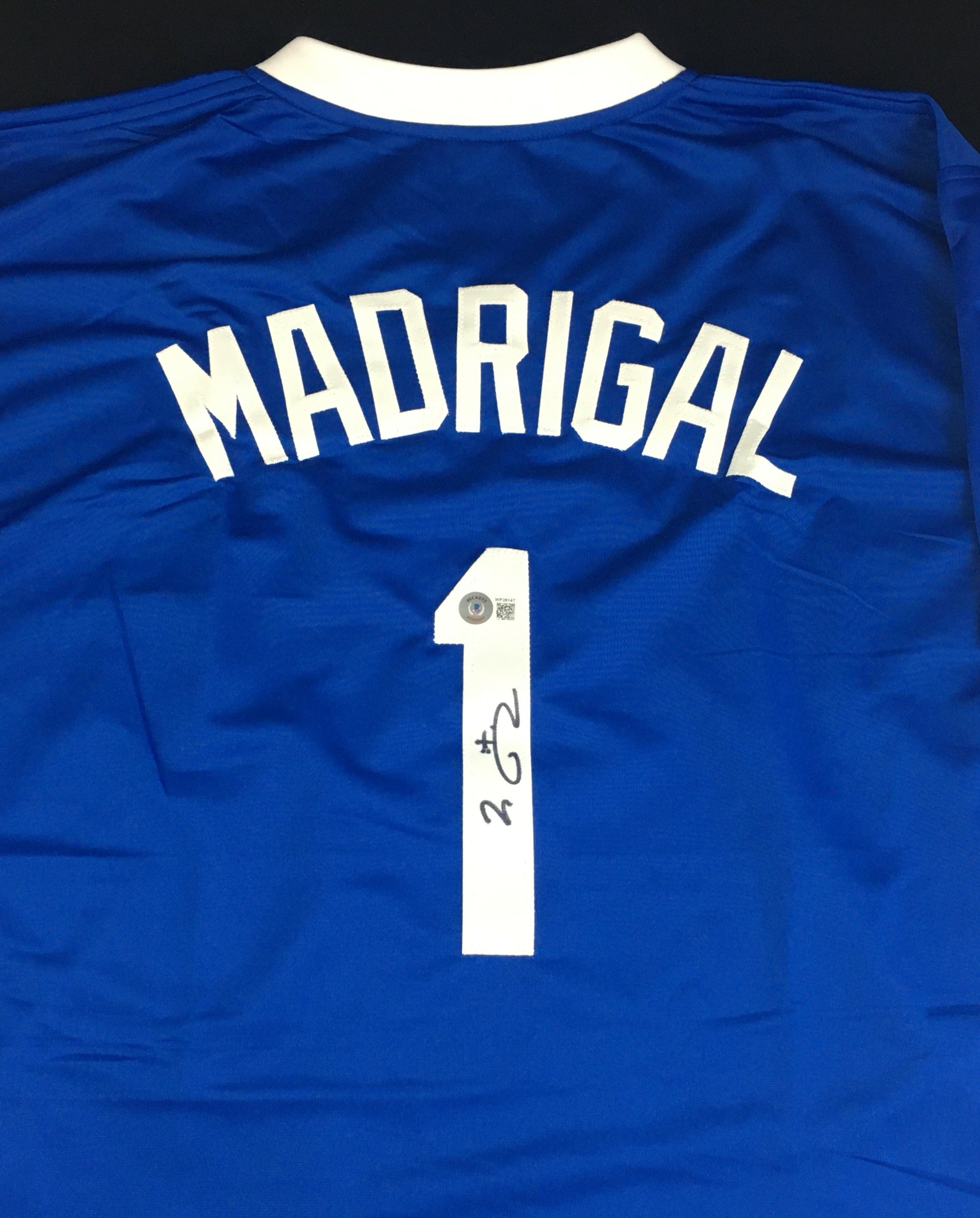 Nick Madrigal Autographed Blue Baseball Jersey White #'s
