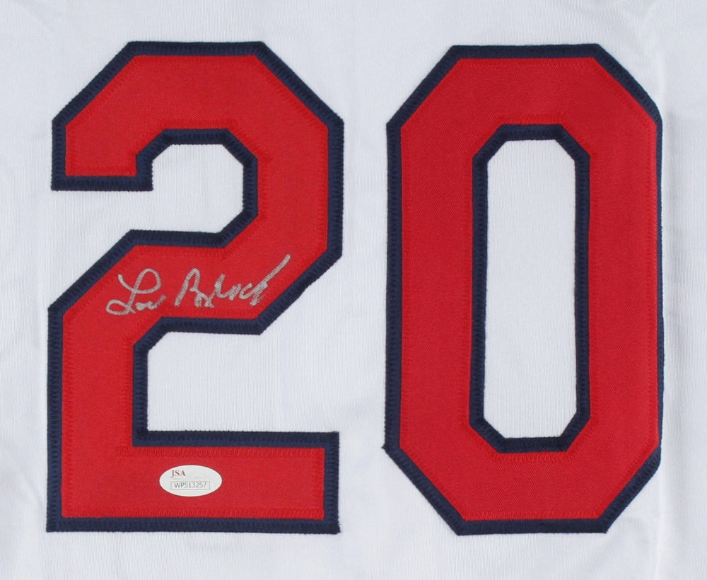 Lou Brock Signed Autographed White Stat Baseball Jersey: BM