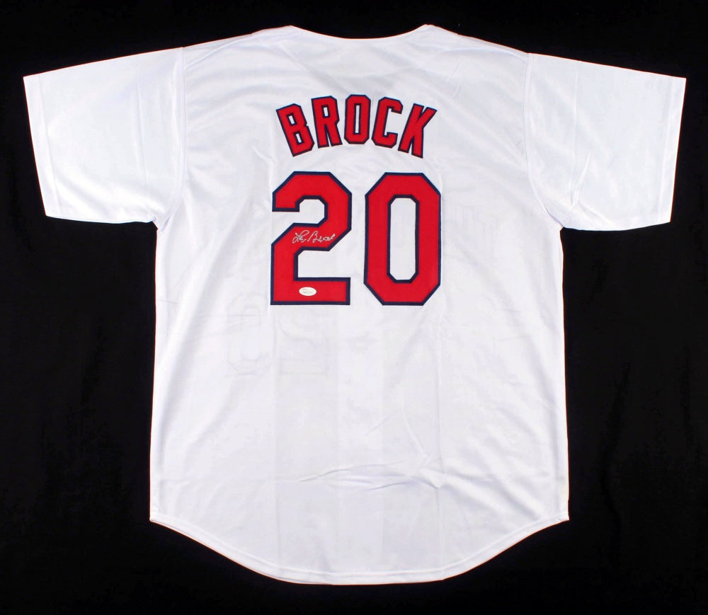 MLB Cardinals 20 Lou Brock Blue Mitchell and Ness Throwback Men Jersey